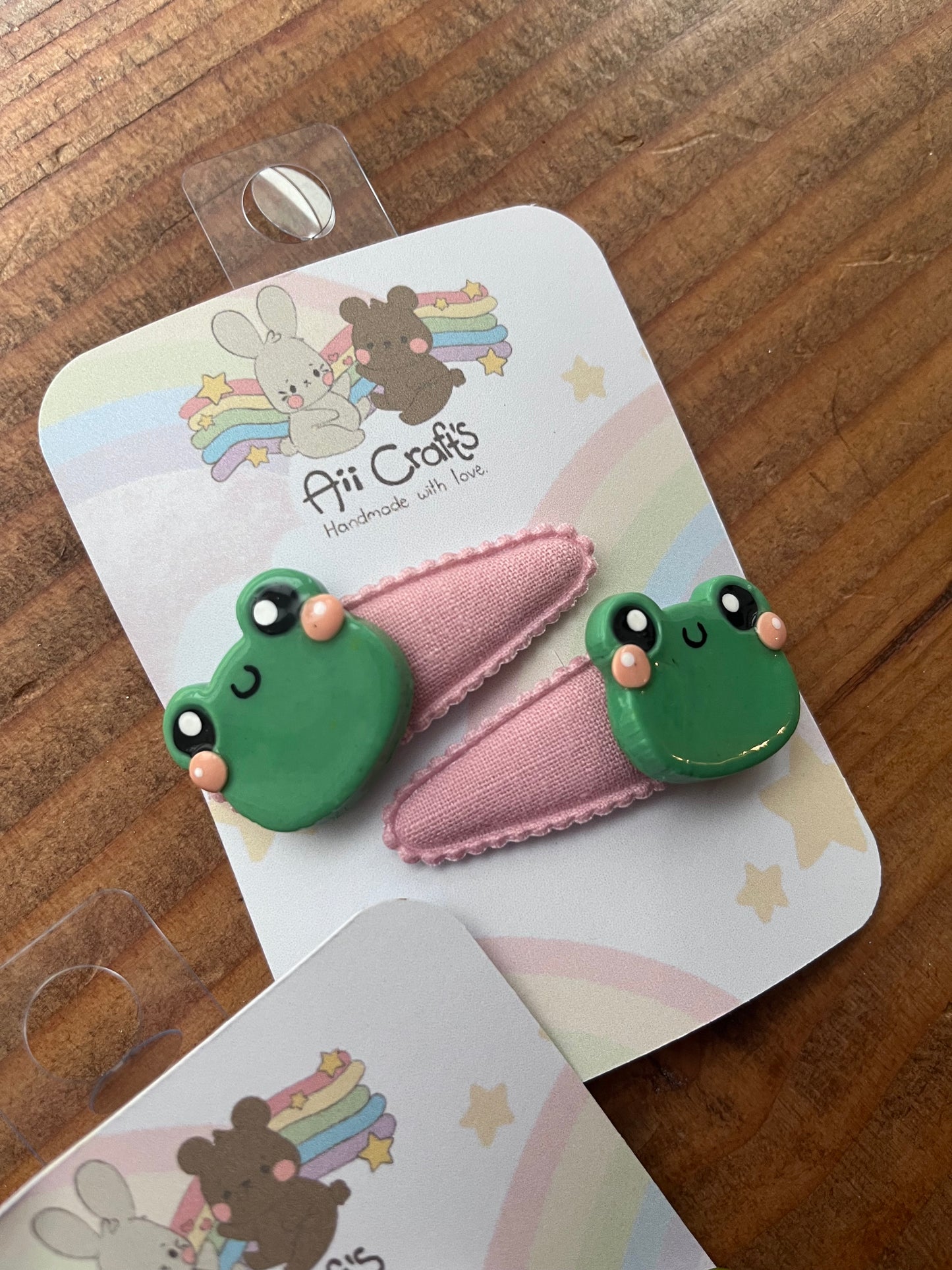 Cute froggie hair clips