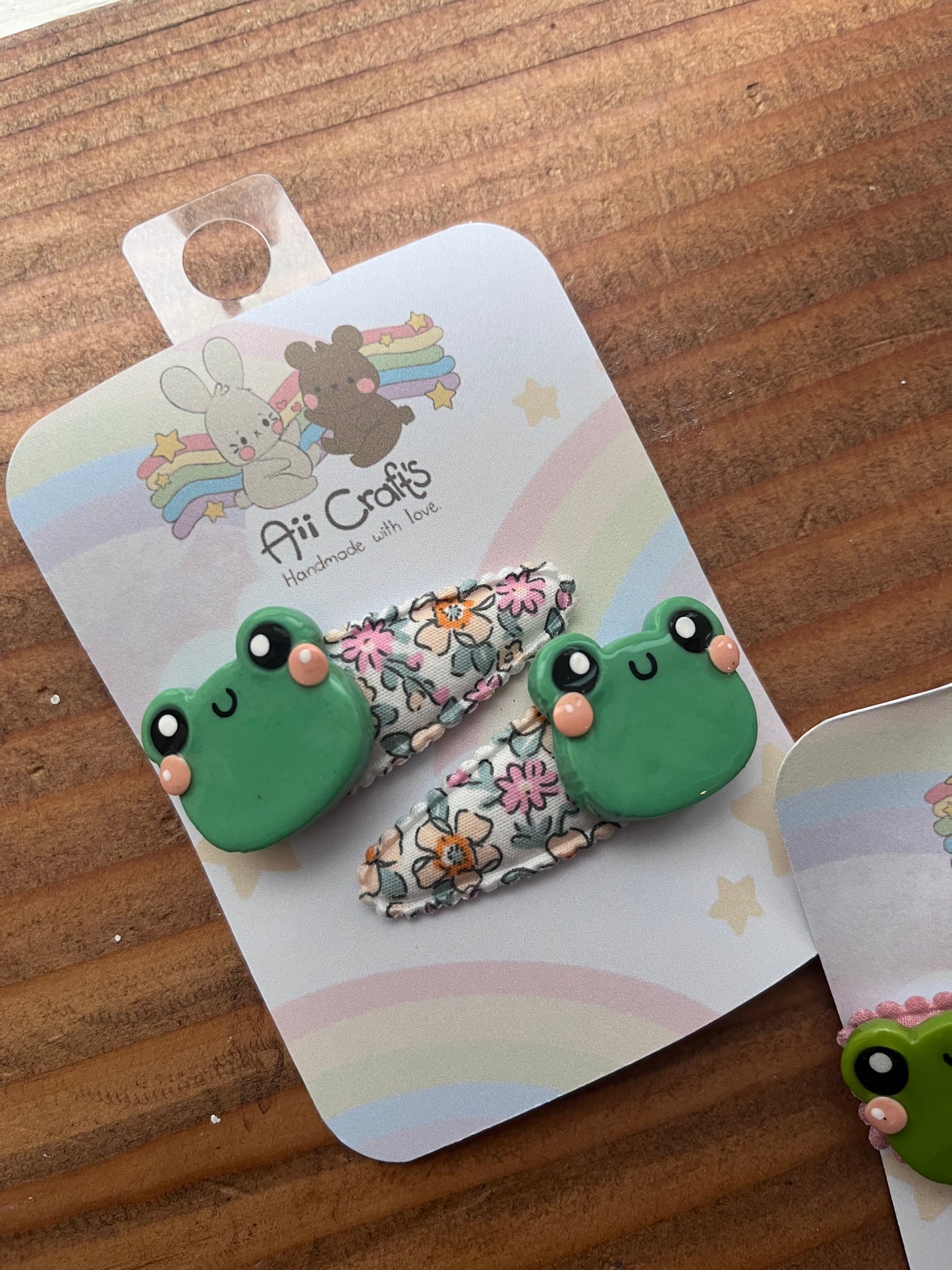 Cute froggie hair clips