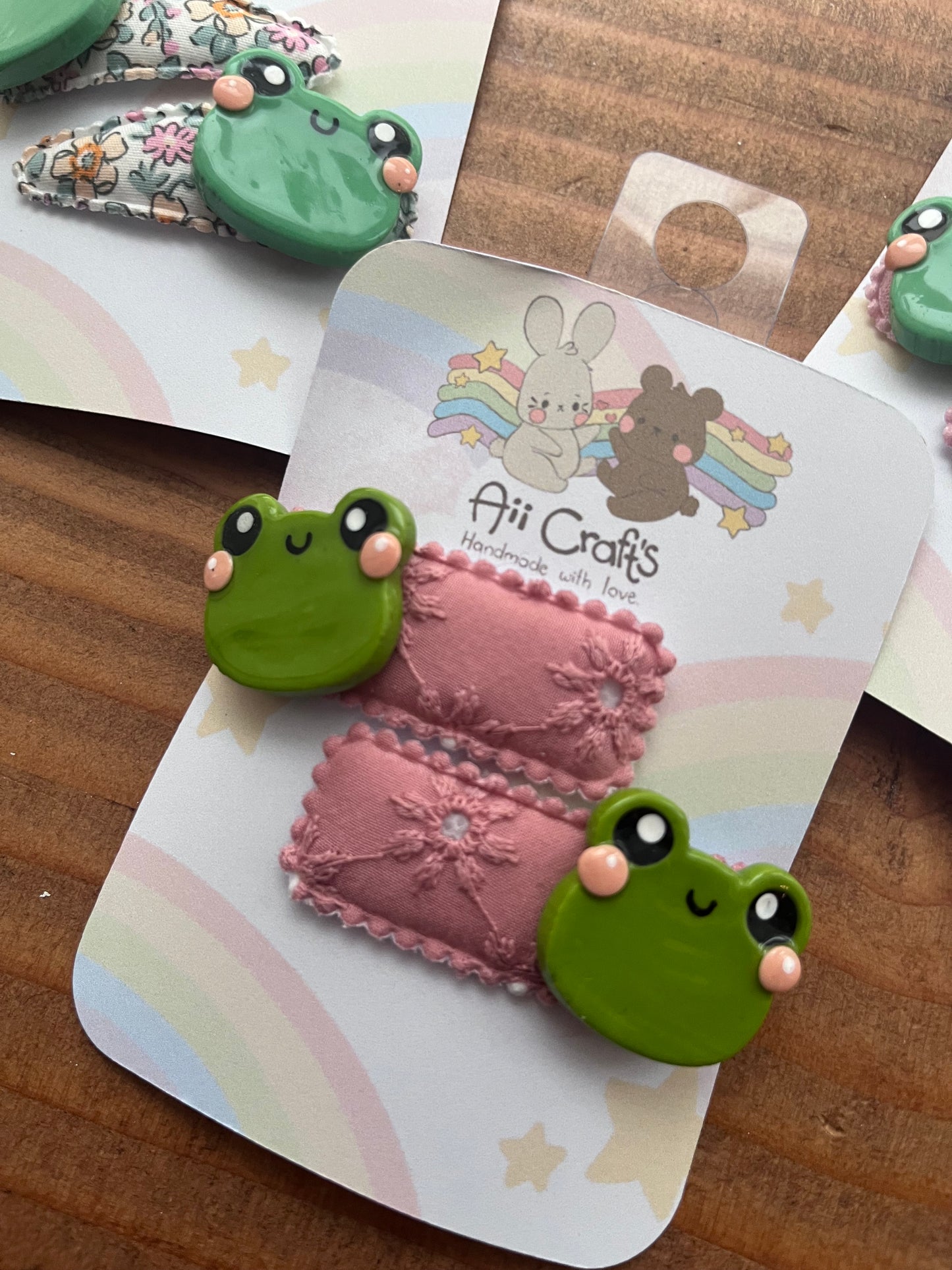Cute froggie hair clips